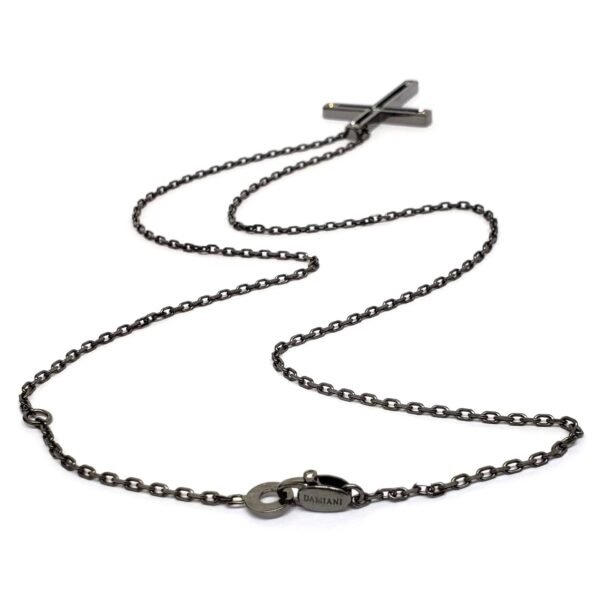 Damiani Black Cross Pendant With 18K Gold And Diamonds - Image 3
