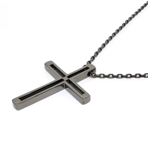 Damiani Black Cross Pendant With 18K Gold And Diamonds - Image 5