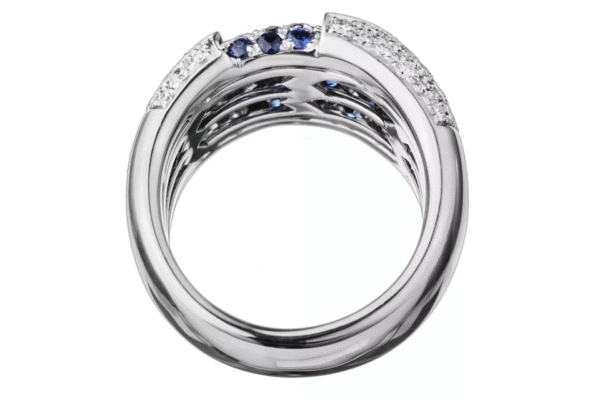 Damiani Fiordi White Gold & Diamonds & Sapphires Ladies Ring - Image 4