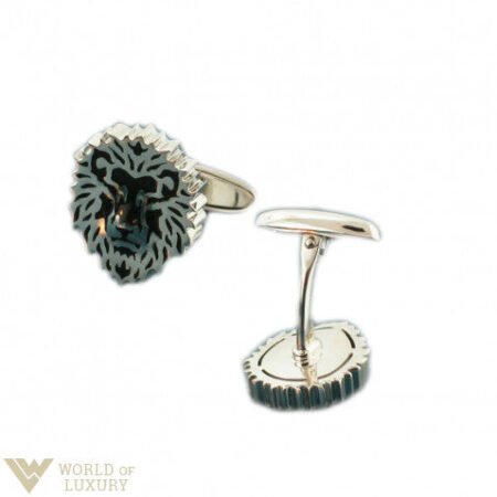 Carrera y Carrera Lion 18k White Gold Men's Cufflinks
