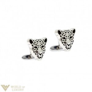Carrera y Carrera Leopard 18k White Gold Men's Cufflinks