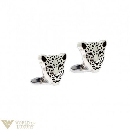 Carrera y Carrera Leopard 18k White Gold Men's Cufflinks