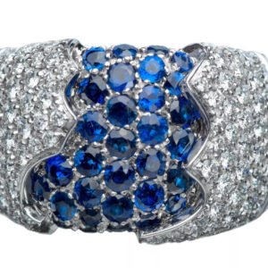 Damiani Fiordi White Gold & Diamonds & Sapphires Ladies Ring