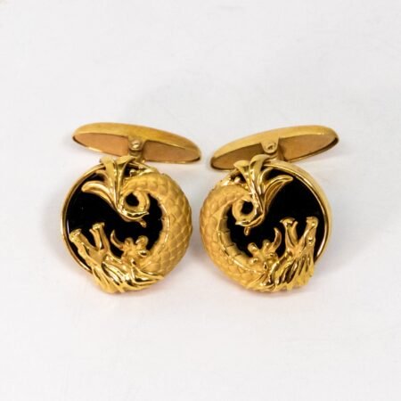Carrera Y Carrera Circles of Fire 18K Yellow Gold and Onyx Cufflinks