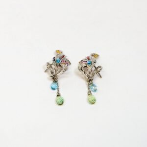 Carrera Y Carrera Hoja Seca 18K White Gold & Sapphires Earring