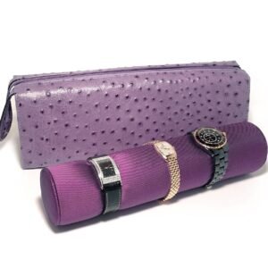 Scatola del Tempo Rotolo Travel Case Amethyst Ostrich