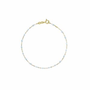 Gigi Clozeau Classic Yellow Gold Bracelet in Baby Blue