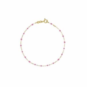 Gigi Clozeau Classic Yellow Gold Bracelet in Fuchsia