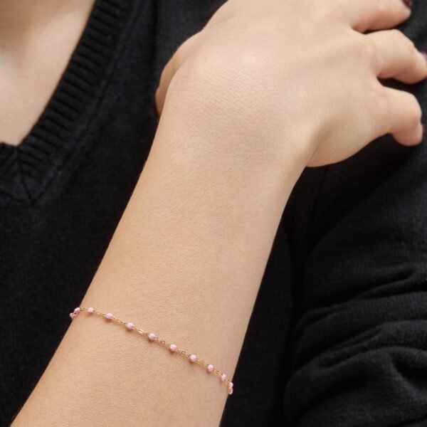 Gigi Clozeau Classic Yellow Gold Bracelet in Fuchsia - Image 2