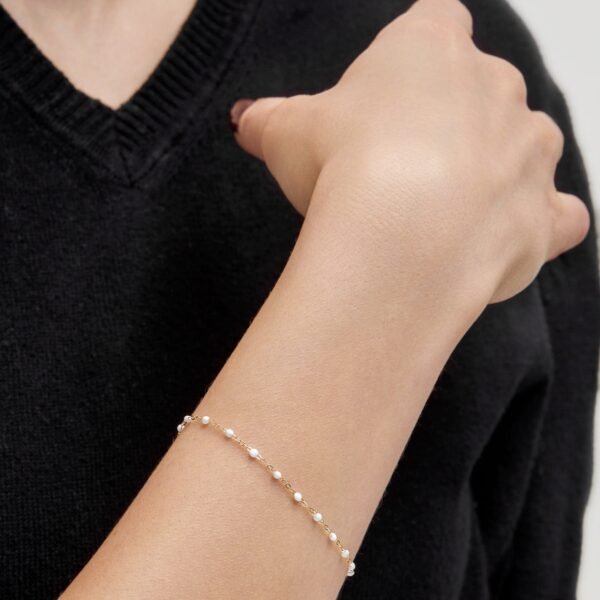 Gigi Clozeau Classic Yellow Gold Bracelet in White - Image 2