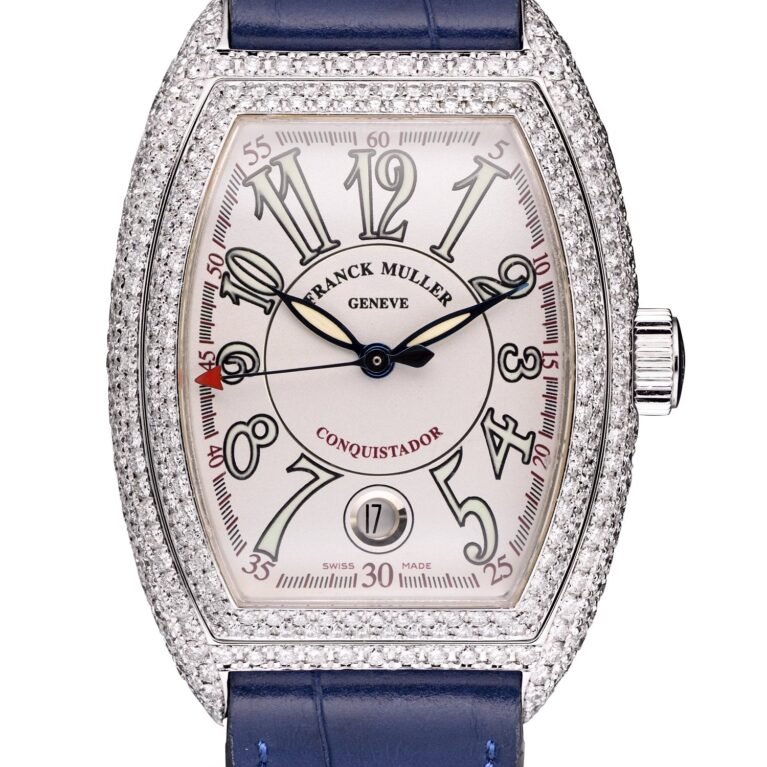 Franck Muller Conquistador 18K White Gold & Diamonds Watch